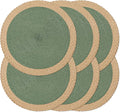 Round Placemats Set of 6, Woven Table Mats, Wide Edge, 15 Inch Diameter by Noctiflorous