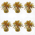 Glitter Gold Balloon Weights, 6 Pack | Glitter gold PET film; helium balloon by Unknown