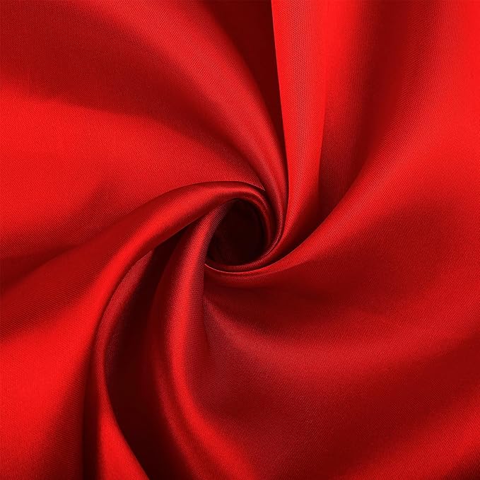 ANECO 12 Pieces Satin Napkins Soft Dinner Napkins Square Table Napkins 17 x 17 Inches for Restaurant Weddings Party Dinner Decoration (Red)