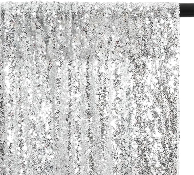 Eternal Beauty Silver 3mm Sequin Backdrop 6x6 Ft - Image 9