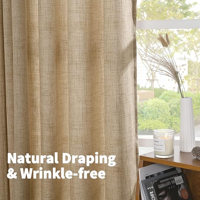 YoungsTex Burlap Linen Curtains 72 Inch Length - Image 6