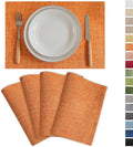 Demetex Orange Placemats Set of 4 Linen Place Mats Decorative Heat Resistant by DEMETEX
