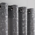 Taisier Home Silver Foil Print Linen Textured Curtains Geometric Dots Pattern by TaisierHome