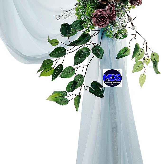 MDS Halloween Chiffon Draping Fabric - 1 Panel, 30" Wide x 30ft Long - Sheer Spooky Arbor & Canopy Drapery for Haunted House Backdrops, Party Ceilings, DIY Costumes & Themed Events - Baby Blue