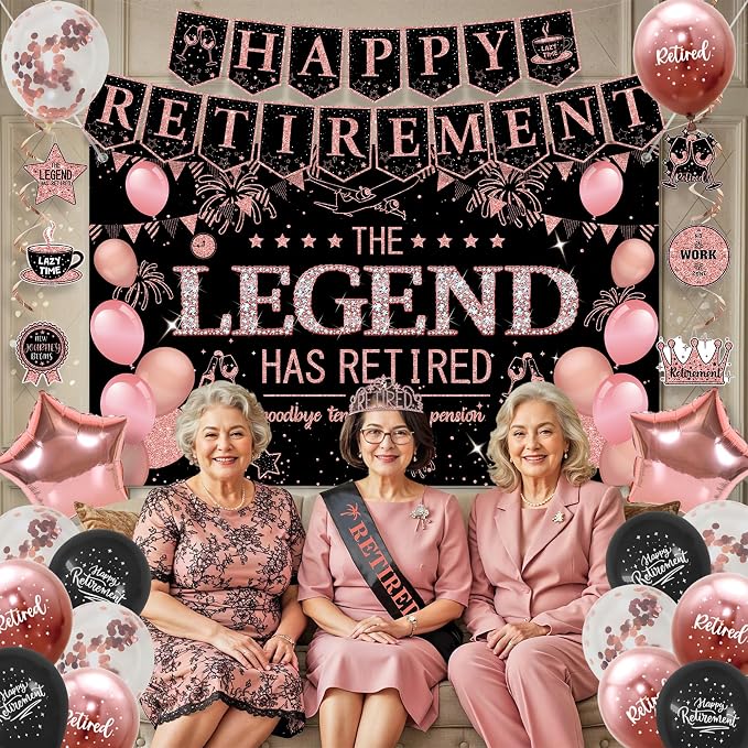Roetyce Retirement Party Decorations Women, Lengend Has Retired Sash & Crown - Image 4