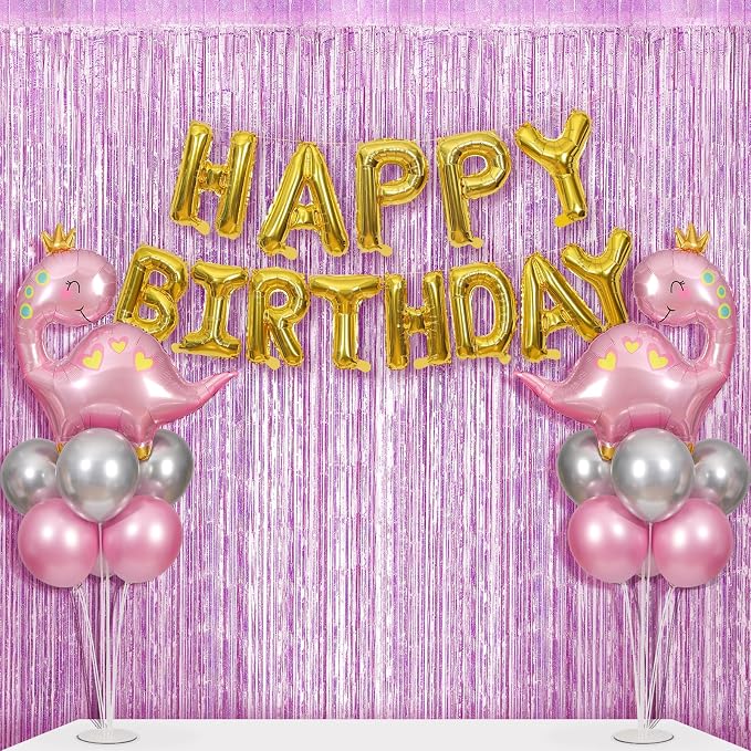 Cute Pink Dinosaur Birthday Party Decorations, Dino Theme Party Balloon Kit by Unknown