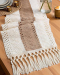 Pureegg Boho Table Runner 12 x 48 Inch, Woven Tassel Design | Dining Table by Pureegg
