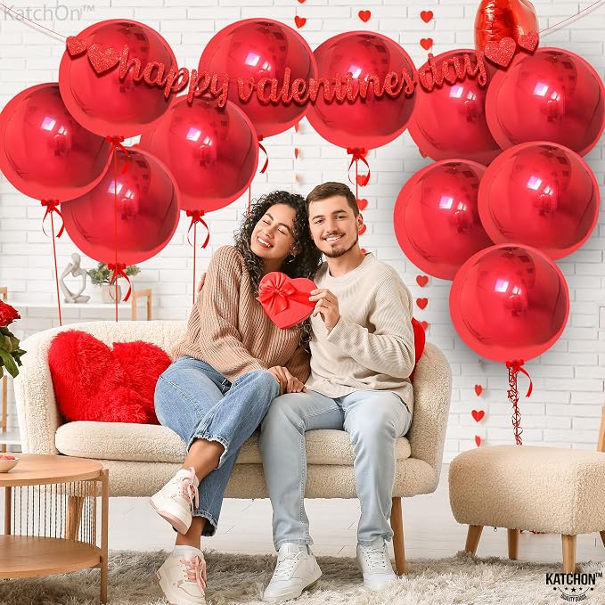 KatchOn, Huge Metallic Red Foil Balloons - Image 6