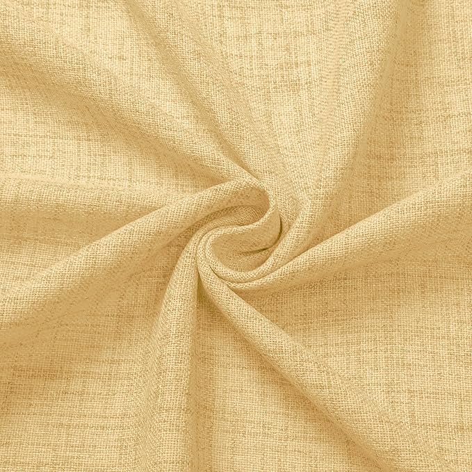 Tollpiz Linen Tier Curtains Rod Pocket Semi Sheer Short Kitchen Curtain Half - Image 9