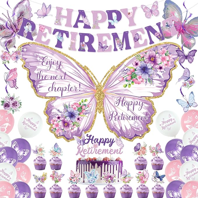 Roetyce Butterfly Retirement Decorations, Office Home Butterfly Themed Party by Roetyce