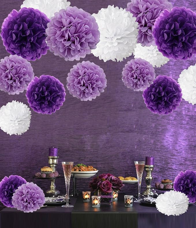 Tissue Paper Pom Poms, Recosis Paper Flower Ball - Image 4