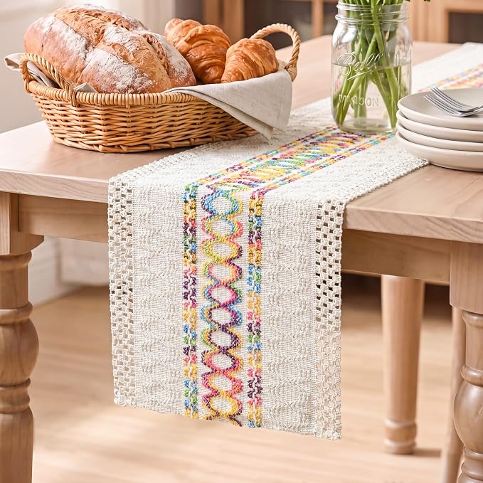 Artoid Mode Colorful Farmhouse Rustic Table Runner 12x72 Inch | Holiday Hollow by ArtoidMode