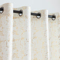 Taisier Home Gold Foil Print Linen Textured Curtains Geometric Dots Pattern by TaisierHome