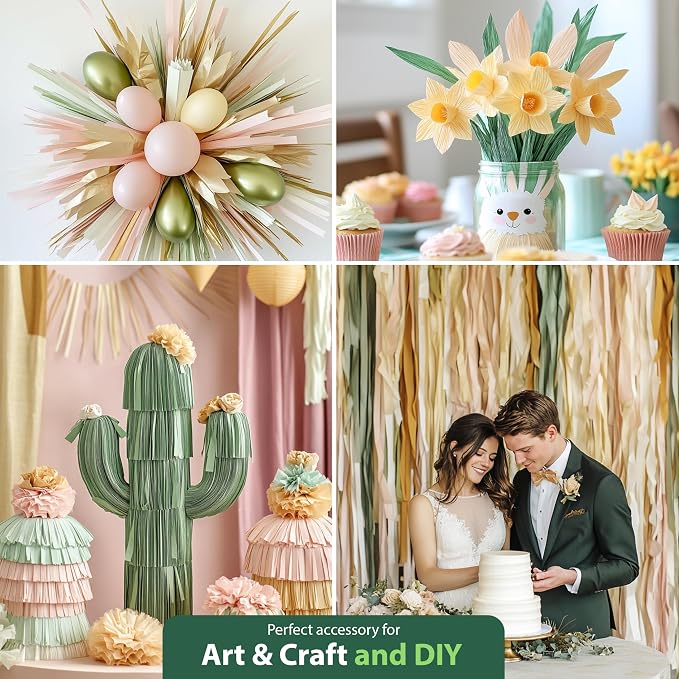 6 Sage Green Streamers, 492ft Pack of Crepe Paper Party Decorations | Each roll - Image 7