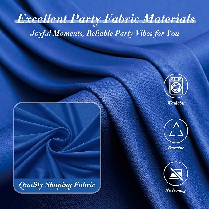 40ft x 10ft Wrinkle Free Royal Blue Backdrop Curtain - Image 8
