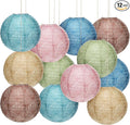 Rossesay 12 Pcs Burlap Hanging Paper Lantern 8 Inch Back to School Party by Rossesay