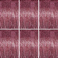 Voircoloria Burgundy Foil Fringe Backdrop Curtains, Birthday Party Decorations by Voircoloria