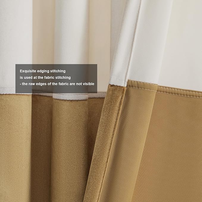 BULBUL Luxury Cream Gold Curtains 84 inches - Image 3