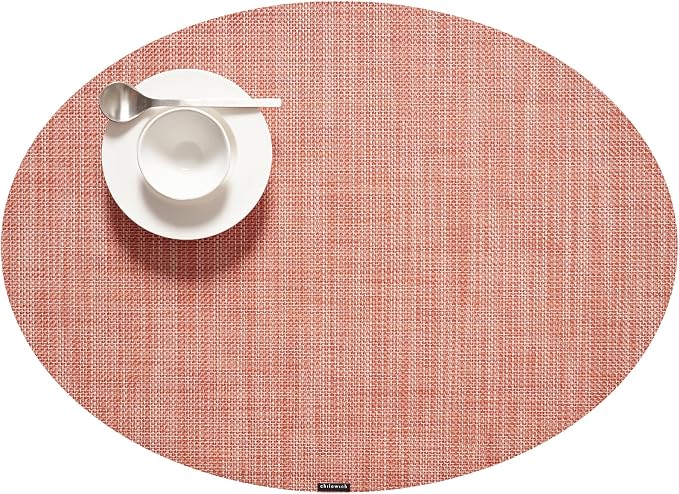Chilewich Mini Basketweave Placemats, Woven Oval Placemats Set of 4 | Reusable by Chilewich