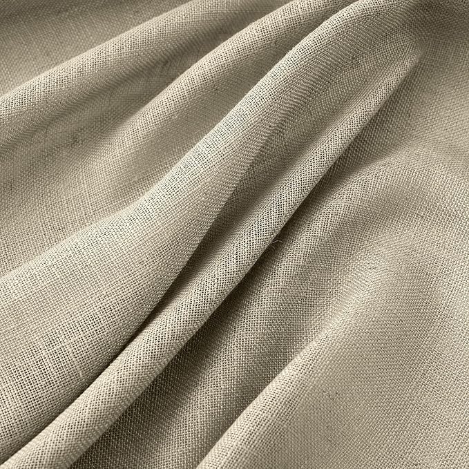 MIULEE Oatmeal Linen Curtains 52x72 Inch 2 Panels - Image 4