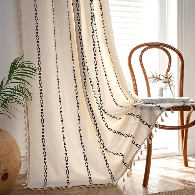 Sutuo Home Boho Curtains for Bedroom Living Room 90 Inches Long, Light - Image 4