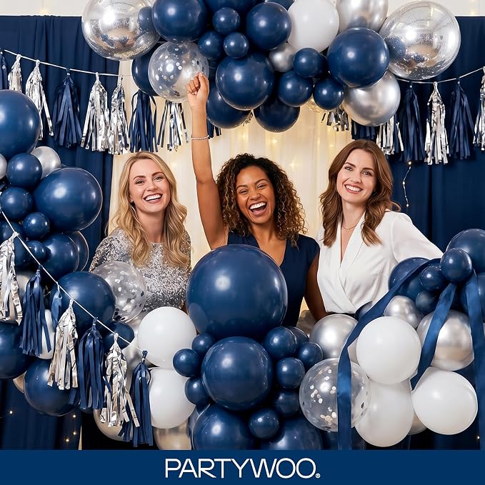 PartyWoo Navy Blue Balloons 140pcs Dark Blue Color 18 12 10 5 Inch | 18 12 10 5 - Image 5