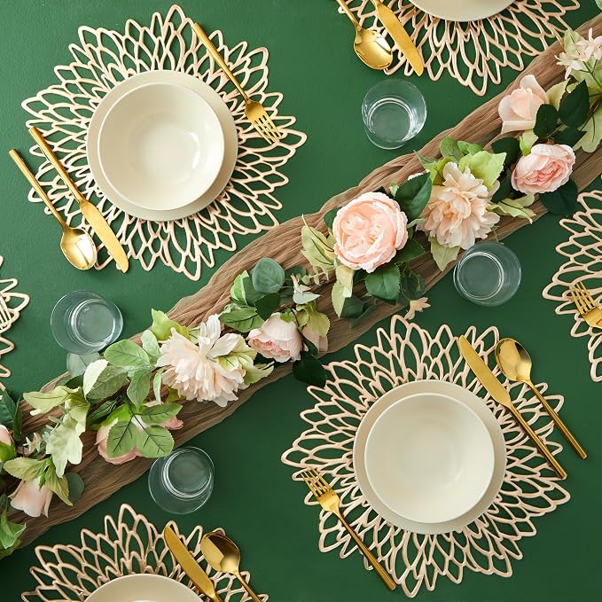 Juvale 10 Pack Gold Vinyl Placemats - Image 3