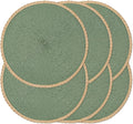 Round Placemats Set of 6, Woven Table Mats, Thin Edge, 15 Inch Diameter by Noctiflorous