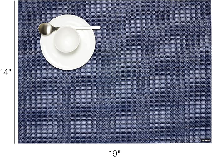 Chilewich Mini Basketweave Placemats, Woven Rectangle Placemats Set of 4 | Easy - Image 2