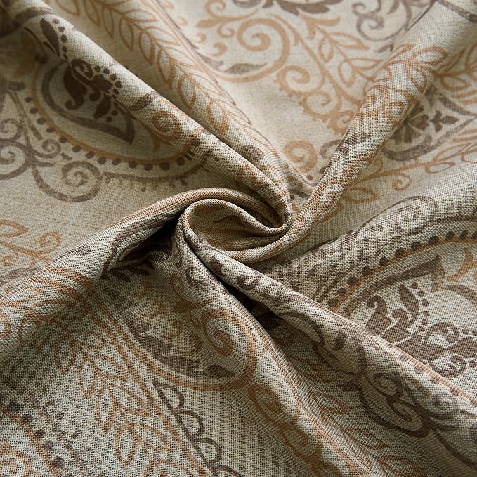 jinchan Taupe Damask Curtains 63 Inch Room Darkening Grommet 2 Panels | - Image 4