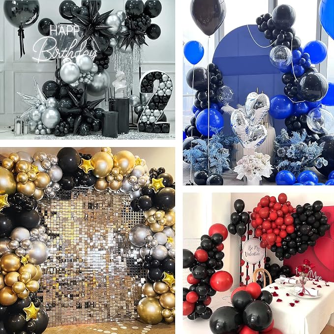 FOTIOMRG 120pcs 5 inch Black Balloons | Birthday, Graduation, Baby Shower - Image 7