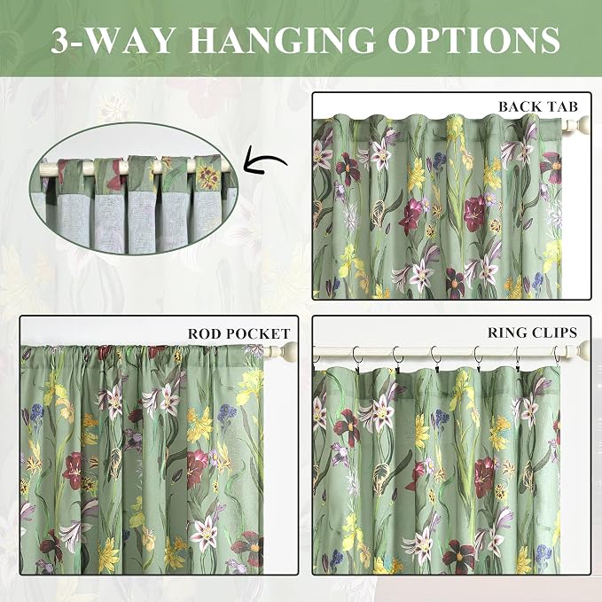 Schweek Floral Curtains 84 Inches Long 2 Panels - Image 6