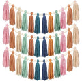 Zeyune 3 Pcs Boho Tassel Garland Boho Rainbow Wall Decor Colorful Pastel Tassel by Zeyune