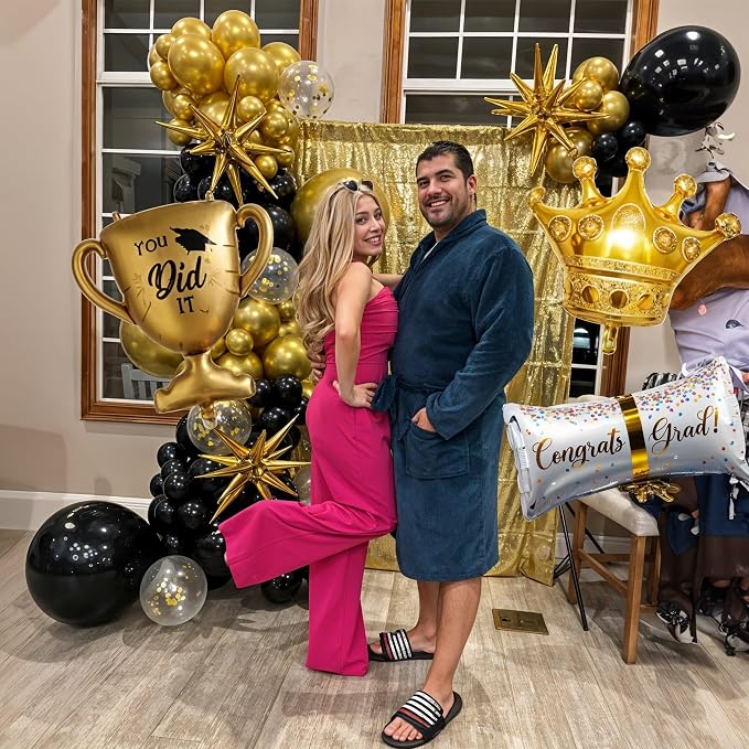 Graduation Decorations Class of 2025 Black and Gold Balloons Arch kit - Image 5