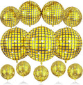 12Pcs Disco Ball Balloons Gold, Giant Metallic Gold Disco Foil Balloons by BIAPIAN