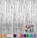 7 Pack 3.3 x 9.9 ft Silver Fringe Backdrop Streamers Party Decorations | Foil by Crosize