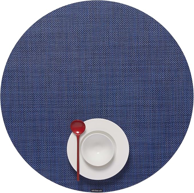 Chilewich Mini Basketweave Placemats, Round Woven Placemats Set of 4 | Reusable by Chilewich