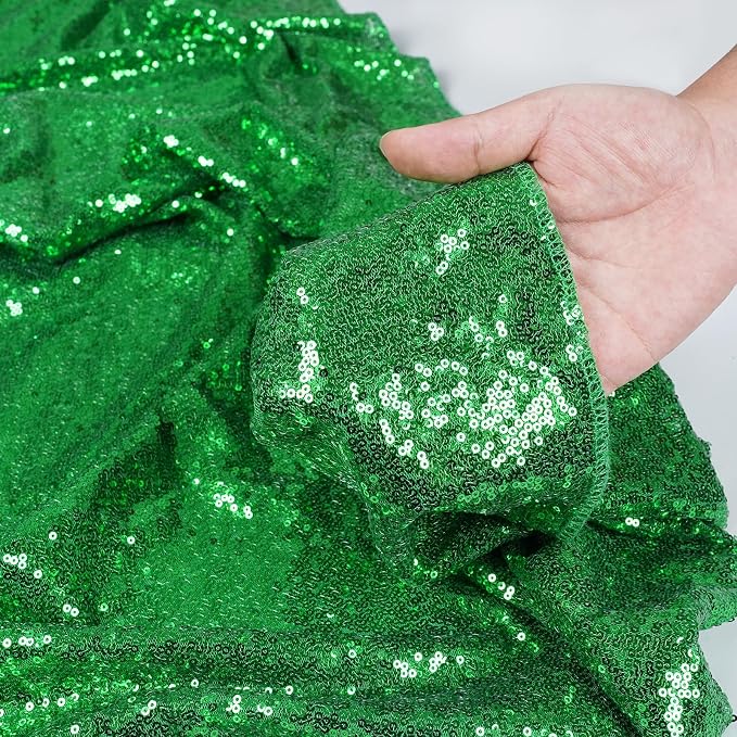 Poise3EHome Green Sequin Backdrop Curtains, 4 Panels 2FTx8FT Glitter Background - Image 5