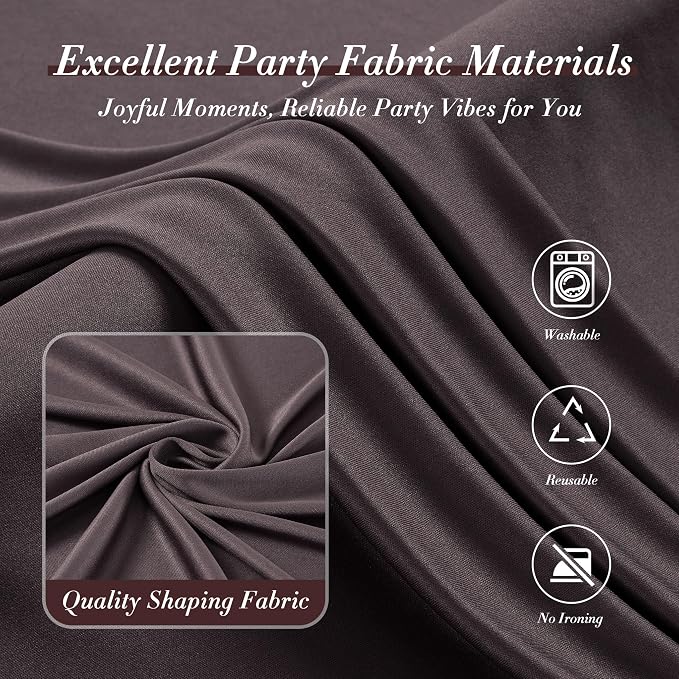 10 ft x 10 ft Wrinkle Free Brown Backdrop Curtain - Image 4