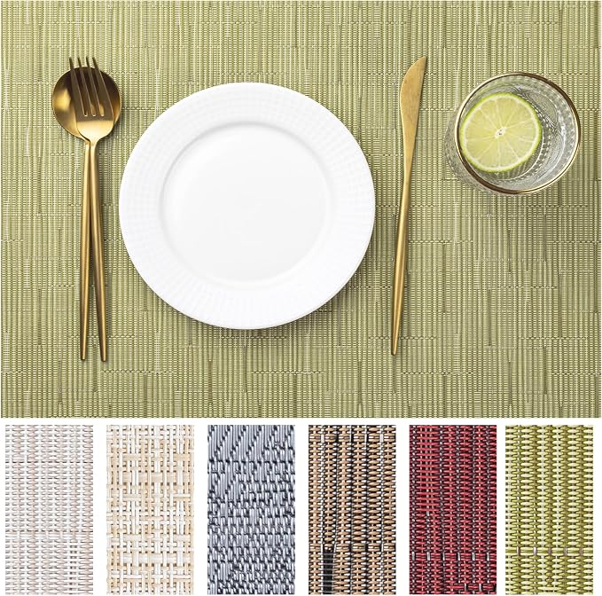 LEXMORE Placemats Set of 12 Vinyl/Plastic Woven Place Mats by lexmore