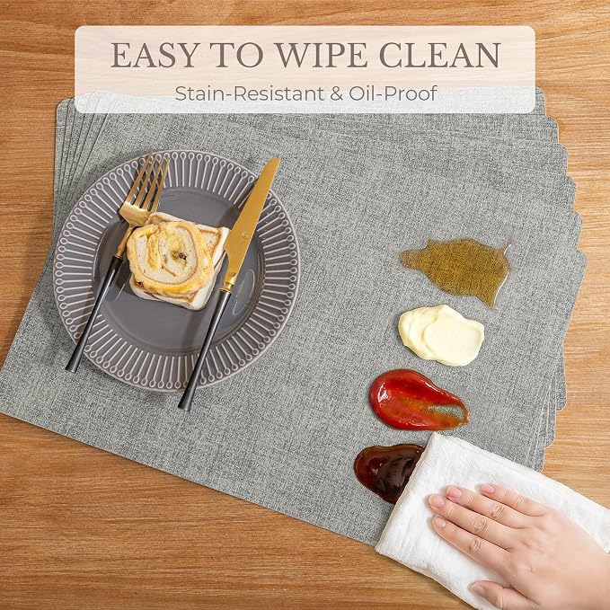 Romanstile Vinyl Placemats Set of 6-12 X 17 Inch - Image 5
