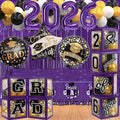 Black and Purple Graduation Decorations Class of 2026 by UJoyant