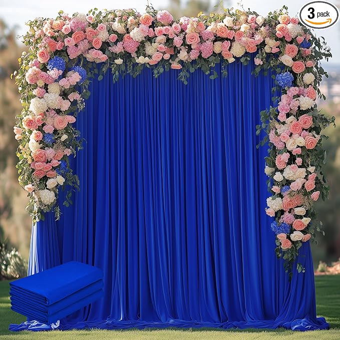 Royal Blue Backdrop Curtain Drapes by Wokceer