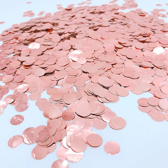 Rose-Gold Foil Metallic Round Table Scatter Dots Mylar Table Confetti Wedding Bridal Shower Engagement Baby Shower Birthday Party Decorations, 60g