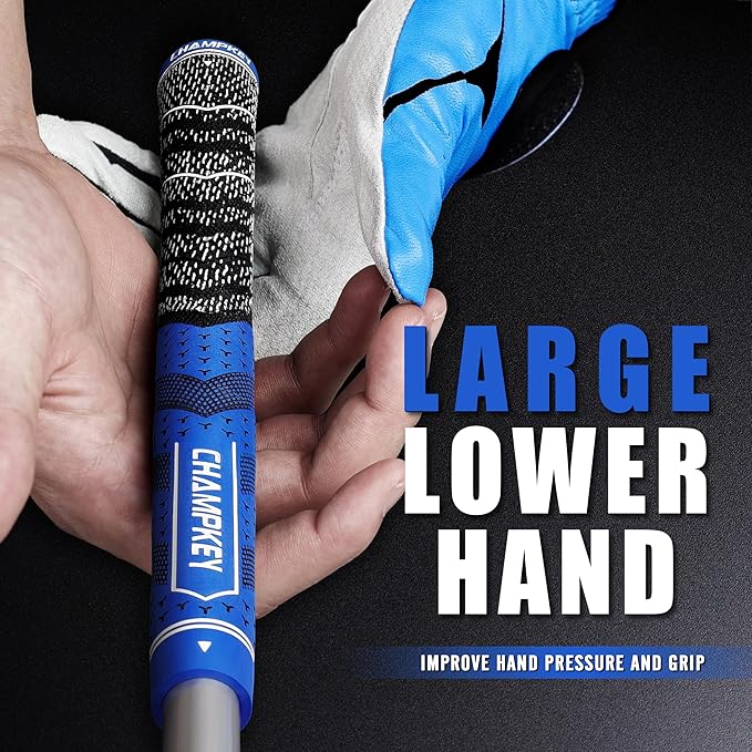 CHAMPKEY Half Cord Golf Grips 13 Pack with Golf Grip Kit - All Weather Performance Golf Club Grips - High Traction and Feedback Golf Grips for Men
