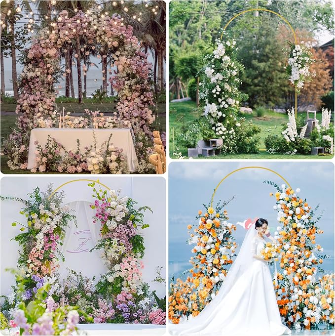 Asee'm 7.2FT Gold Metal Arch Backdrop Stand Wedding Balloon Background | Arched - Image 6