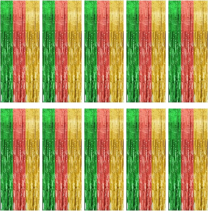10 Pack Hawaii Backdrop Party Decorations Tinsel Curtain Summer Party Streamer by BOMSI
