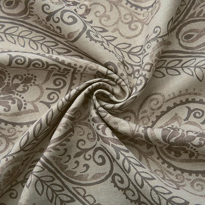 jinchan Grey Damask Curtains 63 Inch Room Darkening Grommet 2 Panels | Blackout - Image 4