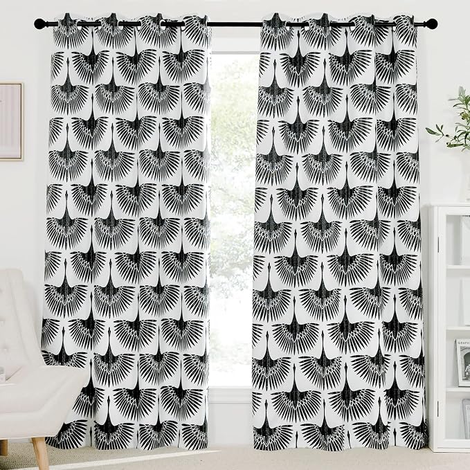 KGORGE Geometric Print Durtains Art Deco Blackout - Image 2