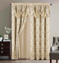 GLORY RUGS Jacquard Luxury Window 2 Panel Set Beige Curtain by GLORYRUGS